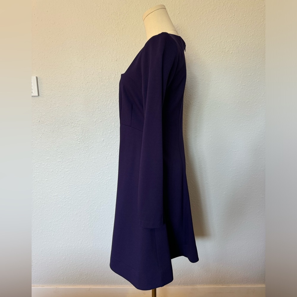 NWOT Nanette Lepore Comet Mini Dress Purple Asymmetrical Long Sleeves size 10 - Picture 4 of 16